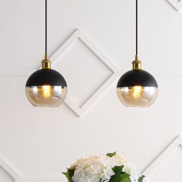 Nixon 7.5" Adjustable Drop Globe Metal/Glass LED Pendant - JONATHAN Y